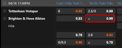 Tottenham Hotspur vs Brighton